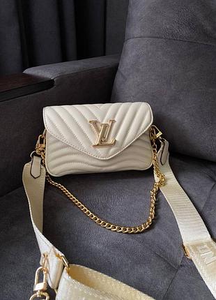 Louis vuitton wave multi pochette cream/gold