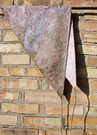 Бактус, косинка, трикутний шарф вовняної валяної ручної роботи