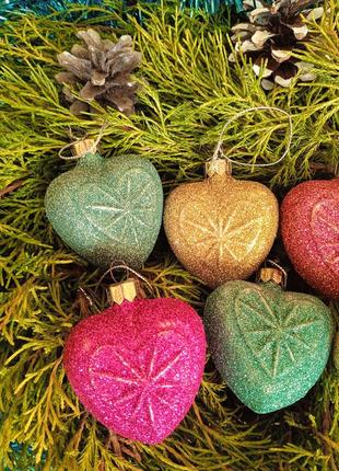 Игрушки на елку, сердечки/ все для дома и декора
