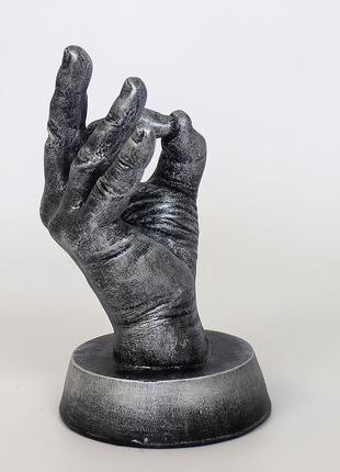 Статуетка рука "ок!" (окей) 24 см гранд презент сп514-4 срібло2 фото