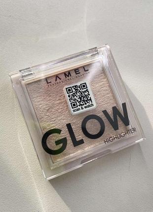 Хайлайтер для обличчя lamel срібний золотистий highlighter 401  квадратний круглий5 фото
