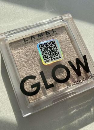 Хайлайтер lamel серебристый золотистый highlighter 401, 3.8 г квадратный6 фото