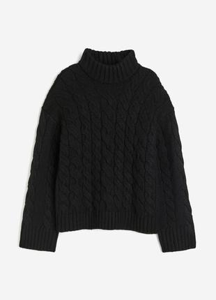 Базовий чорний светр h&m під горло / базовый черный свитер под горло