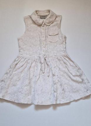 Нарядна літня біла гіпюрова сукня дівчині плаття next2 фото