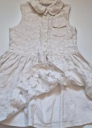 Нарядна літня біла гіпюрова сукня дівчині плаття next4 фото