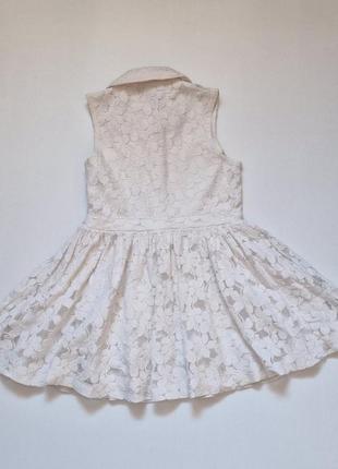 Нарядна літня біла гіпюрова сукня дівчині плаття next6 фото