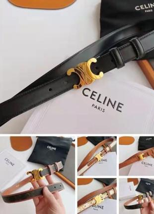 Шкіряний ремінь celine triomphe belt1 фото