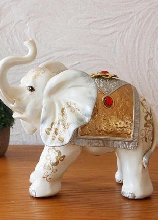 Статуэтка слоника с украшениями, хобот вверх 20 см гранд презент h2624-1n5 фото