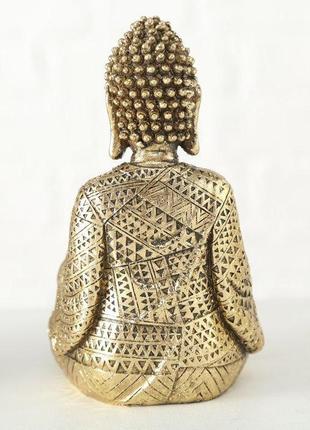 Свічник золотий будда полістоун h14см гранд презент 1016131-1 рука3 фото