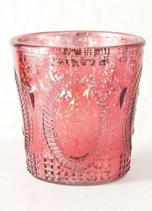 Подсвечник розовый h12см лакированное стекло гранд презент 10151861 фото