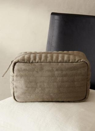 Стеганая льняная косметичка zara home 4907/200