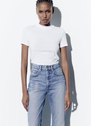 Джинси  прямого крою zara straight fit high waist3 фото