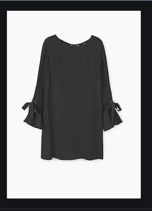 Черное платье с завязками м 38 размер mango манго4 фото