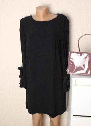 Черное платье с завязками м 38 размер mango манго6 фото