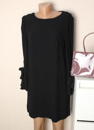 Черное платье с завязками м 38 размер mango манго5 фото