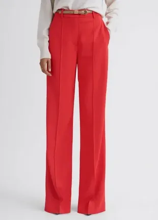 Вискозные штаны с высокой талией reiss s красный