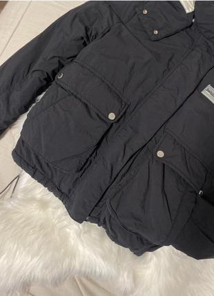 Черная куртка дутик пуфер укороченная bershka4 фото