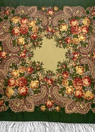 Шерстяной платок "цветочный сад".2 фото