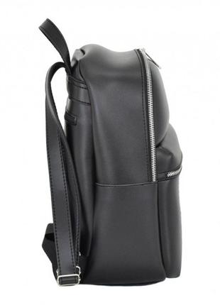 Лаконичный классический большой рюкзак женский черный качественный вместительный из эко кожи2 фото
