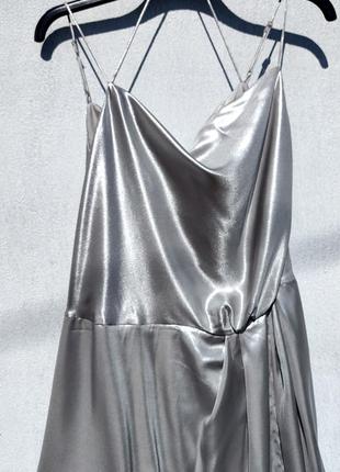 Новое элегантное серебристое платье h&m5 фото