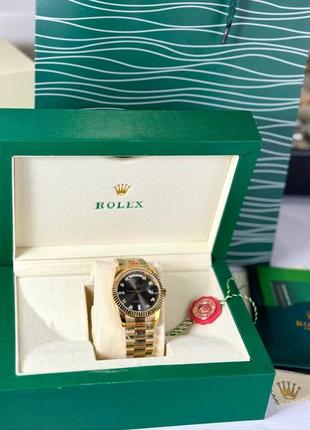 Часы наручные механические золотистые брендов в стиле rolex