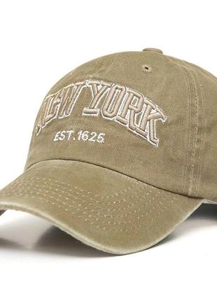 Бежева вінтажна кепка new york бейзболка бейсболка вінтаж винтаж нью йорк2 фото