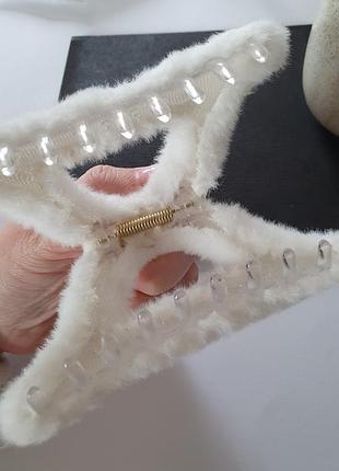 Меховой плюшевый краб для волос