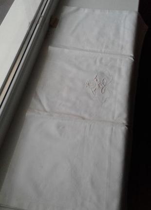 Наволочка-конверт хлопковая с вышивкой ришелье 77х77 винтаж ссср