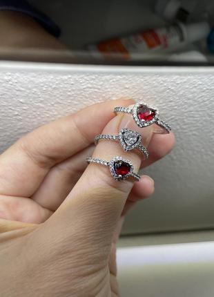 Каблеск кольцо кольцо кольцо кольцо серебро s925 сердечко серденько красное белое розовое сердце5 фото