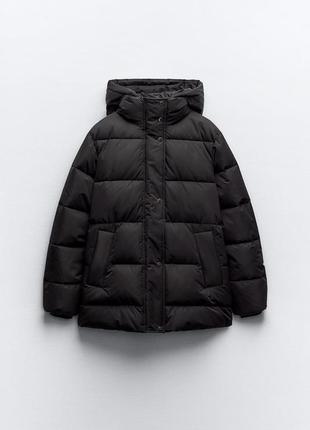 Тепла зимова куртка курточка подовжена zara / теплая зимняя куртка удлиненная1 фото