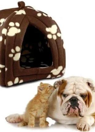 М'який будиночок для собак і кішок pet hut white розмір будиночка: 35 см х 40 см. великий
