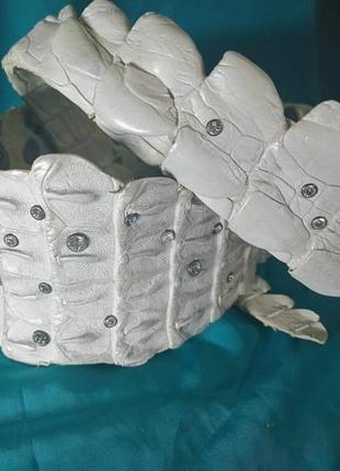 Пояс з частини шкіри із спини білого алігатора альбіноса5 фото