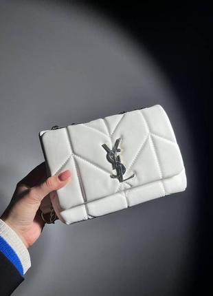 Сумка yves saint laurent puff mini white/silver