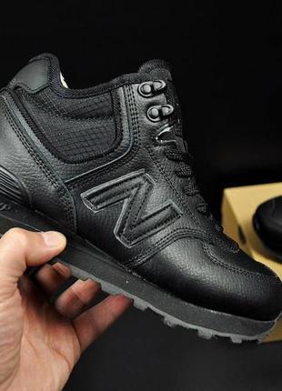 Кроссовки женские new balance 574 high all black winter