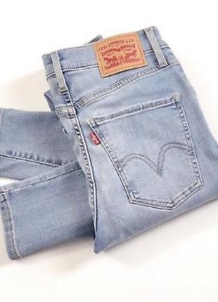 Голубые джинсы скини levi’s levis mile левайс с высокой посадкой 251 фото