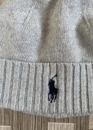 Винтажная шерстяная шапка бини polo ralph lauren merino wool  шерстяная шерсть5 фото