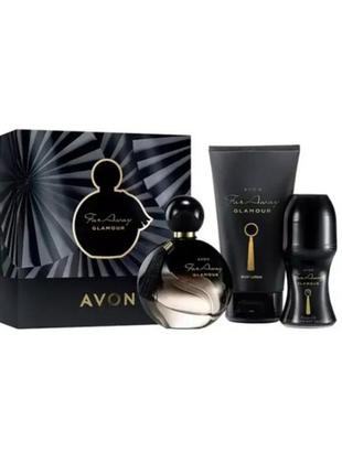 Avon far away glamour подарунковий набір edp 50мл + бальзам + антиперспірант у подарунковому наборі far away glamour1 фото