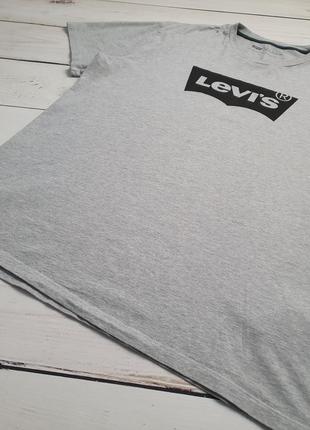 Мужская серая коттоновая футболка levis оригинал / левис / левайс3 фото