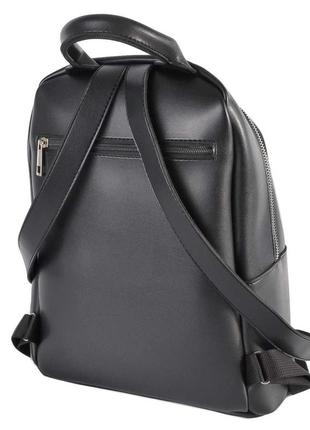 Большой вместительный качественный рюкзак женский черный удобный однотонный имеет много карманов6 фото