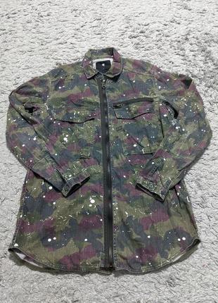 Крутая рубашка g star raw, size l пойдет на м/s, состояние идеальное, плечи 45 подмышки 55 длина 80 рукав от плеча 636 фото