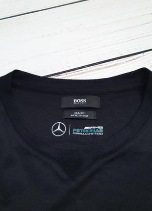 Мужская черная футболка hugo boss / amg mercedes - petronas formula one team / oneteam / хуго босс амг мерседес формула 15 фото