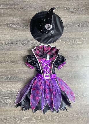 Карнавальна сукня відьма чаклунка королева павуків 3 4 роки на хеловін7 фото