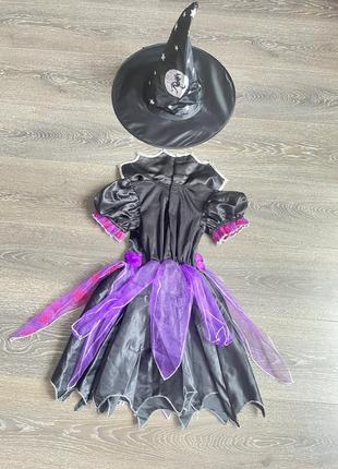 Карнавальна сукня відьма чаклунка королева павуків 3 4 роки на хеловін4 фото