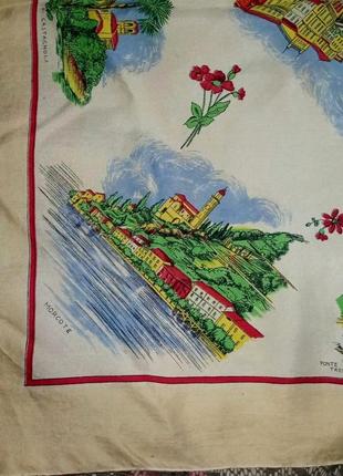 Коллекционный винтажный шелковый сувенирный платок города страны швейцария+подарок4 фото