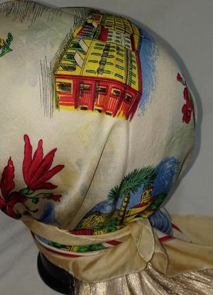 Коллекционный винтажный шелковый сувенирный платок города страны швейцария+подарок9 фото