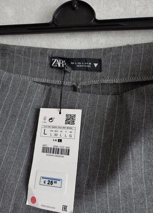 Серая мини юбка-шорты от zara, серые трендовые скорты плиссе6 фото