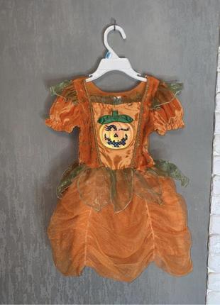 Карнавальный костюм платье тыквы на хелоуин на девочку1 фото