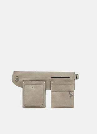 Поясна сумка zara suede belt bag