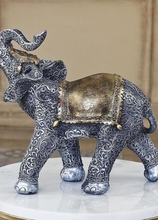 Статуетка слон срібло 30 см гранд презент сп107 цв2 фото