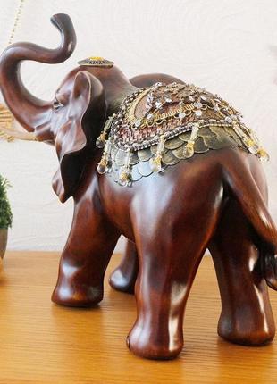 Фигура слона с украшениями, хобот вверх 35см гранд презент h2449-3b4 фото